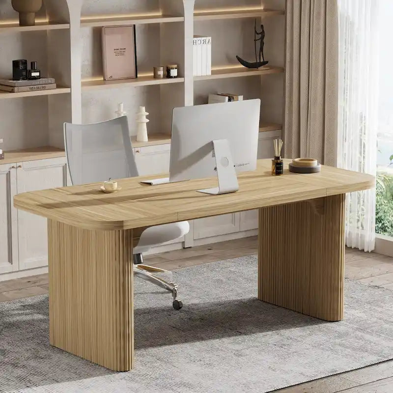 63 Computer Desk for Home Office, Simple Rectangular Writing Table for Study Room Bedroom