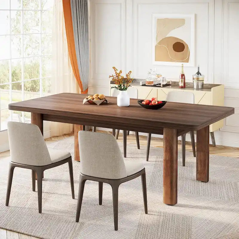 63 Large Office Computer Desk, Executive Desk with Solid Wood Legs