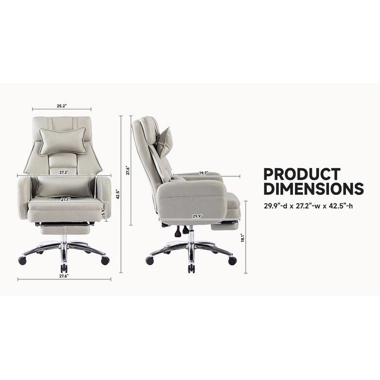 Swivel Ergonomic Office Chair, High Back with Lumbar Support Headrest, Sedentary Comfortable Boss Chair, 155Reclining Chair