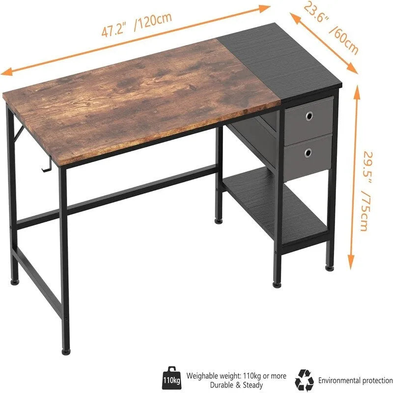 Computer Desk with Drawers 47 Study Writing Desks