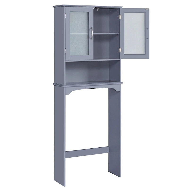 Yaheetech Bathroom Organizer Over The Toilet,2-Door,1 Open-Shelf