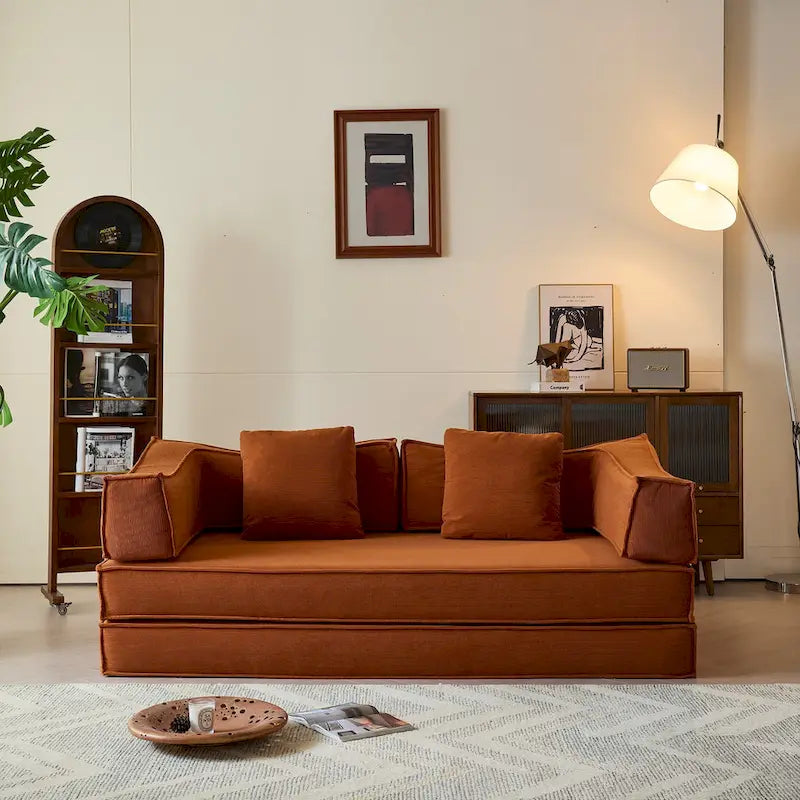 JASIWAY Modern Vintage Convertible Sleeper Sofa Bed