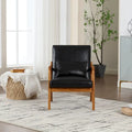 Velvet/leather Upholstered Mid-Century Modern Wood Frame Single Armchair for Living Room