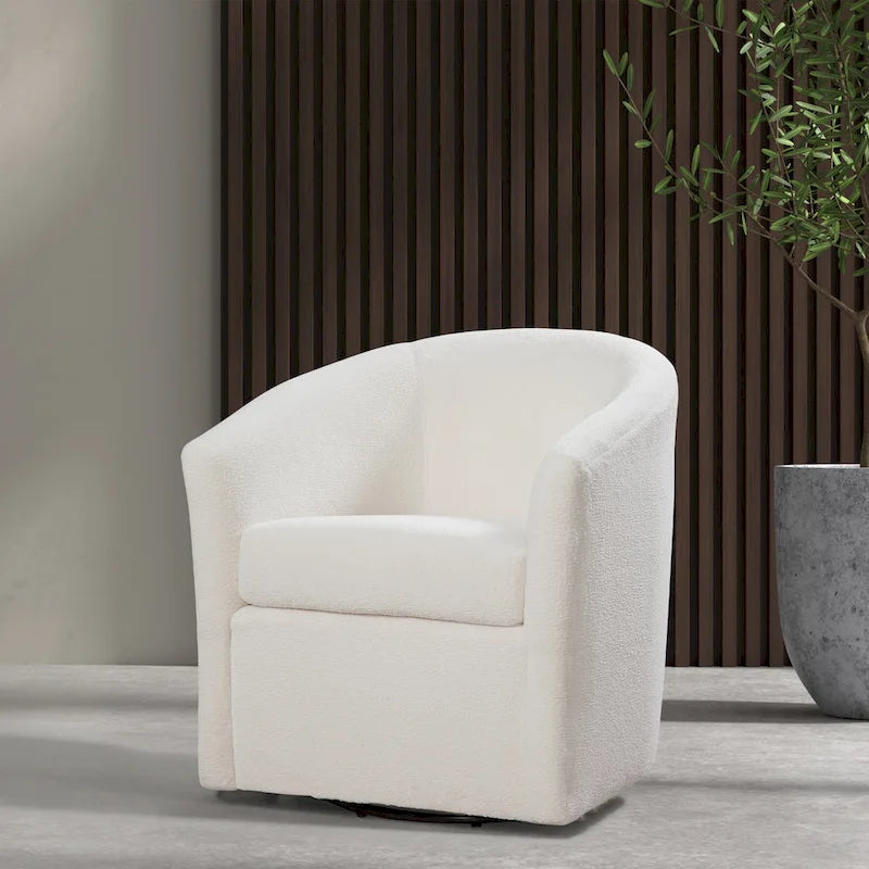 Odessa Barrel Style Swivel Accent chair in Performance Fabric