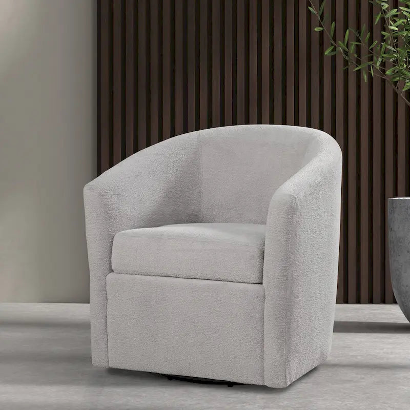 Odessa Barrel Style Swivel Accent chair in Performance Fabric